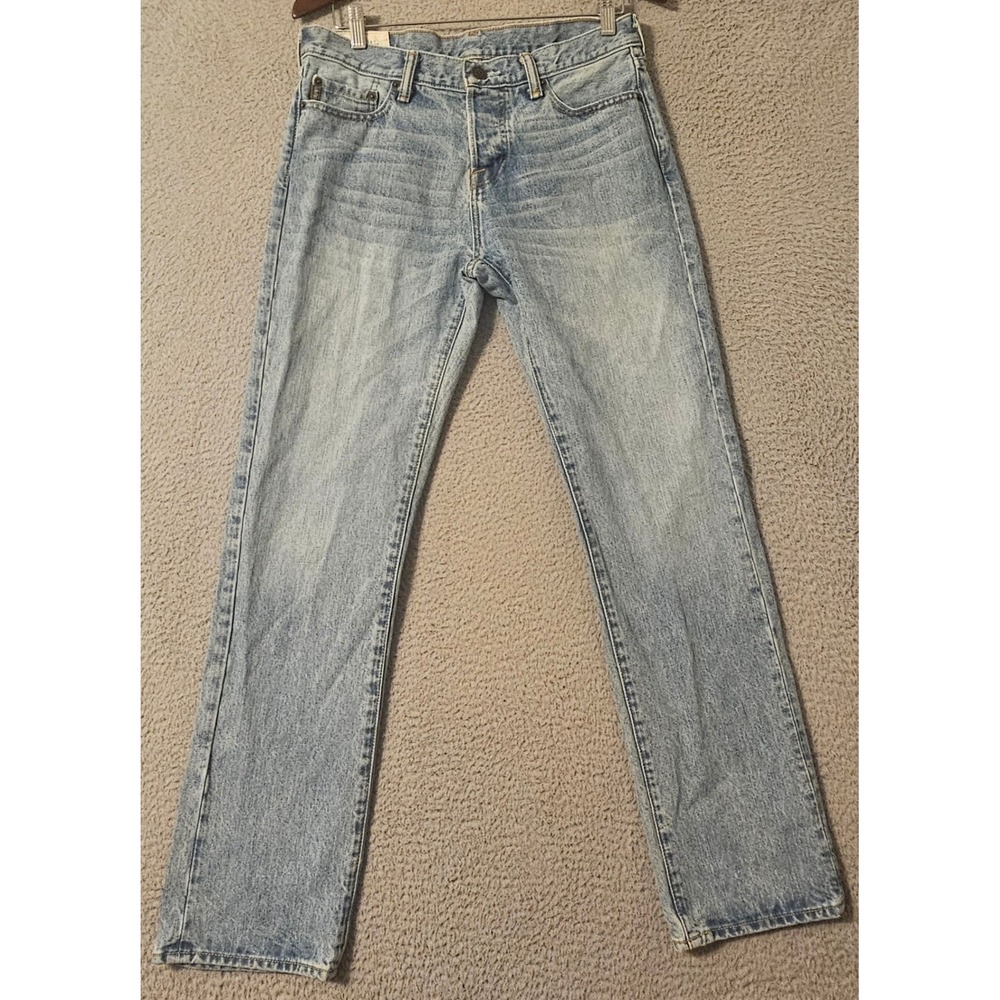 Y2K Abercrombie & Fitch Classic Straight Light Wash Blue Denim Jeans Mens 30x32 - Picture 1 of 8